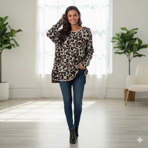 Philosophy Leopard Print Sweater
